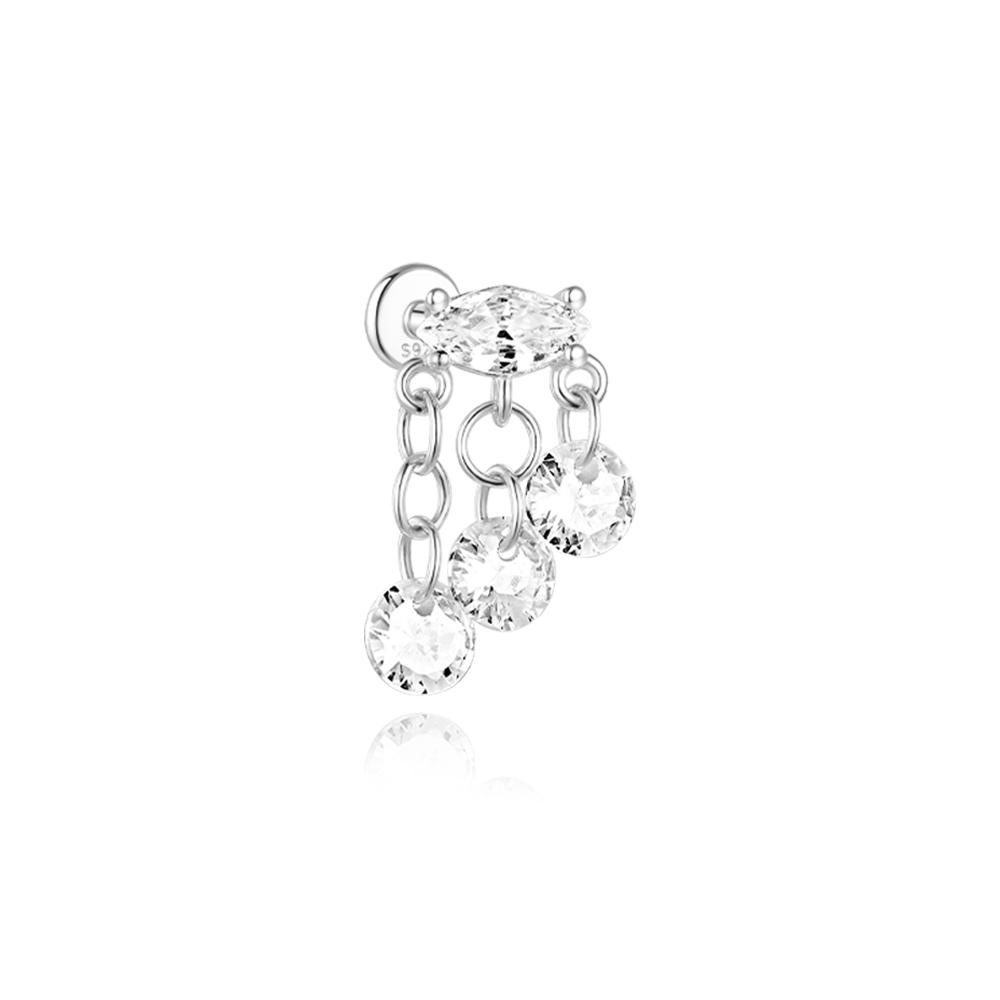 CANNER 1PZ Occhio di Cavallo Testa Piatta Filettato Perforazione Osso Auricolare Donna Argento 925 Ins Stella Fiore Geometria Zircone Orecchino a Lobo