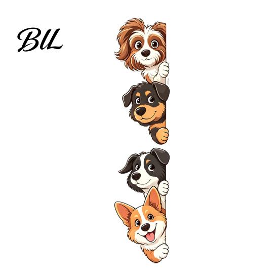 Cartoon Dog Window Stickers Puppy Wall Sticker, Easy Apply Waterproof PVC Decal, Creative Flexible Cut To Size Pattern Glass for Bathroom And Balcony