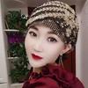 Rhinestone Summer Thin Headscarf Flower Islamic Under Scarf Fashion Lace Turban Hats  Girls