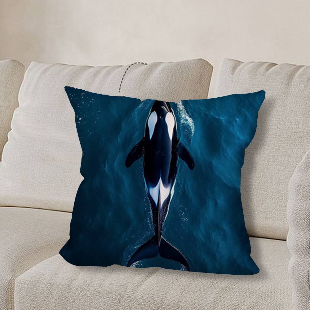 O-Orca Velryba W-Velryby Povlak na polštář Pohovka Obývací pokoj Ložnice Čelo postele Opěrka Polštář Čtvercový polštář Čas na zdřímnutí