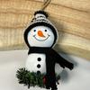 1Pc Christmas Wooden Bead Snowman Doll, Home Wall Hanging Ornament, Christmas Tree Wooden Pendant