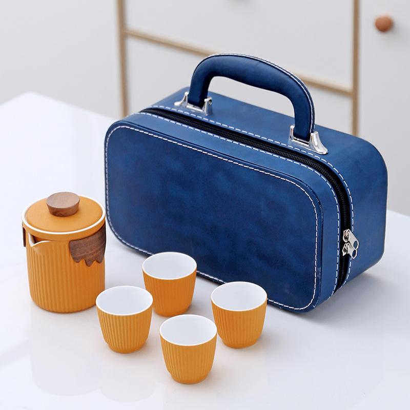 Creative Guochao Souvenir Ceramic Portable Travel Tea Set Business Company High-end Gifts