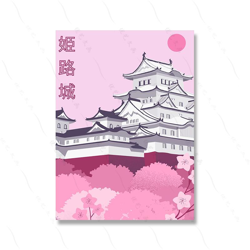 Japan Abstract Landscape Himeji Castle Tokyo Travel Art Canvas Painting Norway Famous Attractions Poster Print Room Home Decor