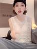 2025 Autumn/Winter Korean Retro Crochet Sleeveless Lace Vest Top
