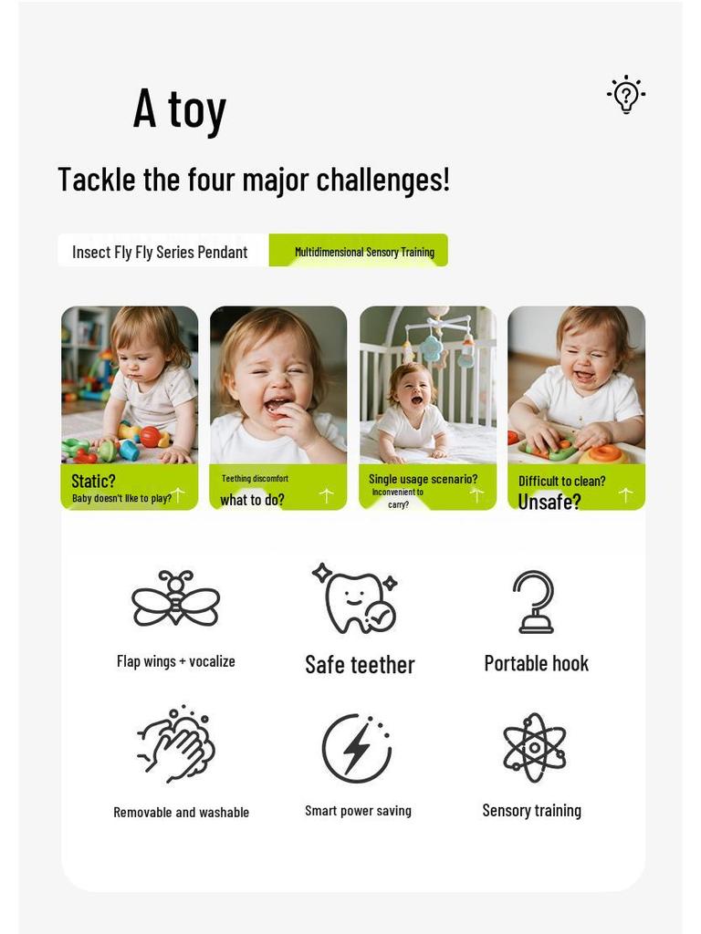 Jollybaby Insect Plush Hanging Mobile - Soothing Crib and Stroller Toy for Babies 0+