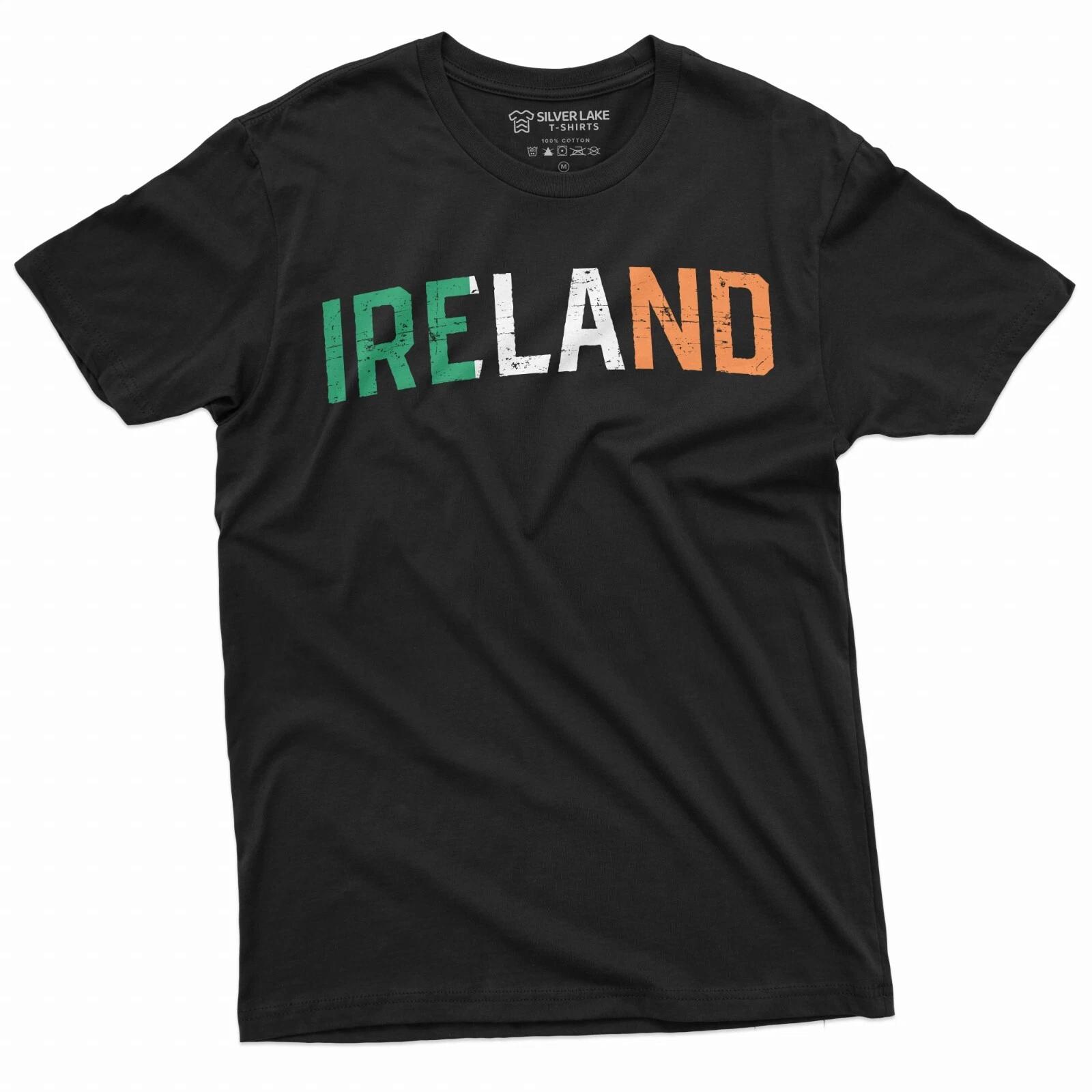 Men s Ireland T-shirt Irish flag coat of arms Celtic Tee Shirt Eire Irish Shirt L