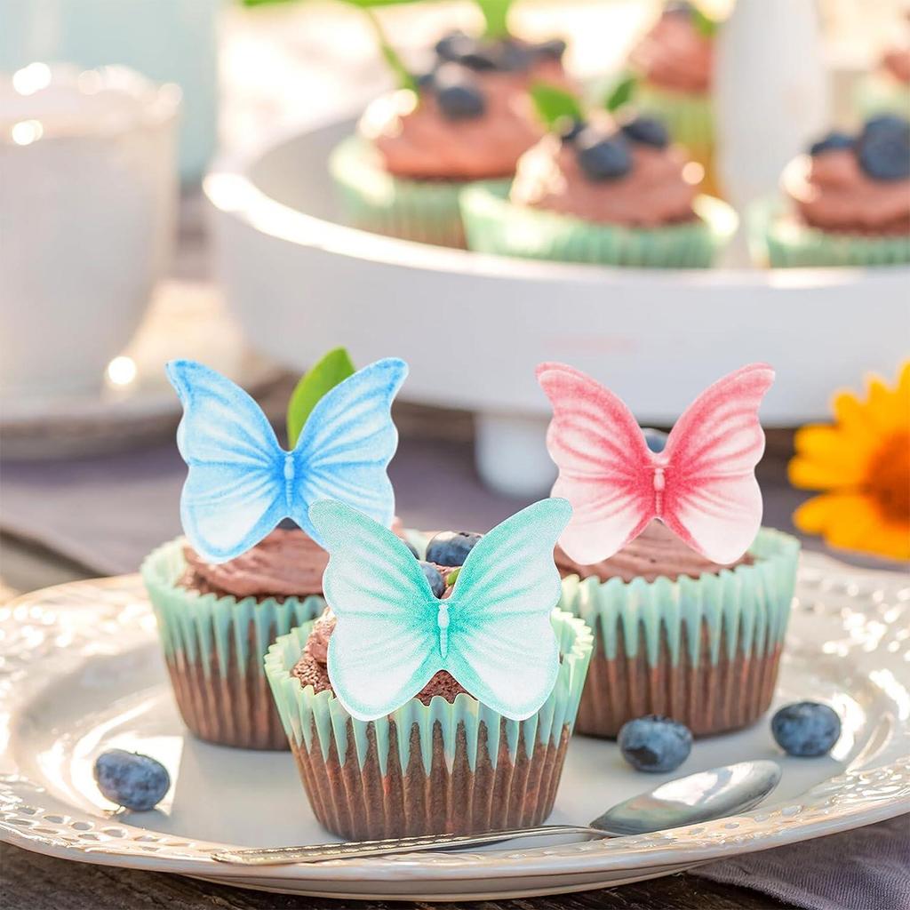 48 Stück Papier Schmetterling Geburtstagsdekorationen Mehrfarbig Leichter Schmetterling Topper für Geburtstag Jubiläum Hochzeitsfeier
