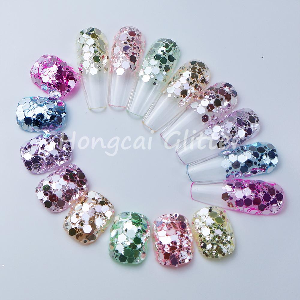 Crystal rainbow Multi-color Chunky Glitter Bulk Mix Nail Art Tumbler Crafts Glitters Christmas Decorations