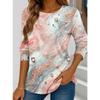 Women's T Shirt Magma pattern printing Vintage Stylish Long Sleeve Crew Neck Regular Tops Daily Going out Weekend Print  Spring