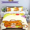 Set de așternut Rilakkuma1 cu 3 piese, set husă pilotă include husă pilotă & fețe de pernă, decor perfect pentru dormitor pe tot parcursul anului & cadou