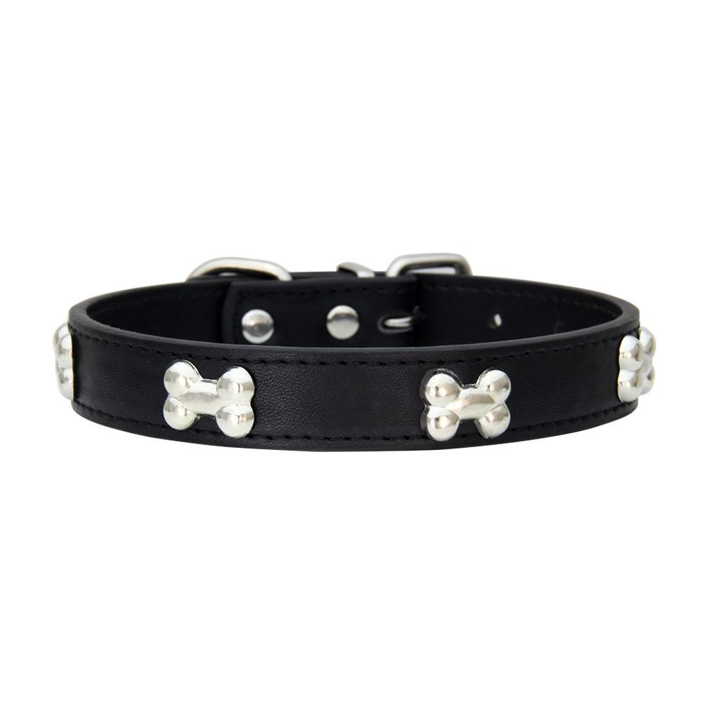 Leather Dog Collar Dog Choker Puppy Neck Small Dog Collar Cat Accessories Bone Leather Durable Pet Collars GXQ13
