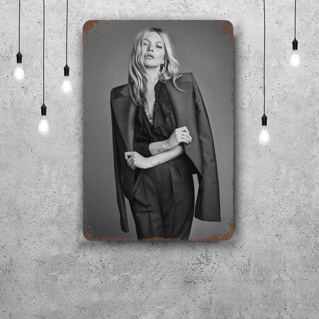 kate moss Decor Poster Vintage Tin Sign Metal Sign Decorative Plaque for Pub Bar Man Cave Club Wall Decoration