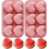 2 Packs Heart Silicone Molds Chocolate Candy Molds for Valentines Chocolate, Pudding, Cake, Candy, Jelly, Ice Cube, Soap Making