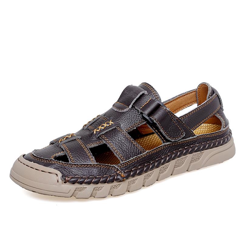Men s Summer Breathable Leather Sandals with Mesh Design 47