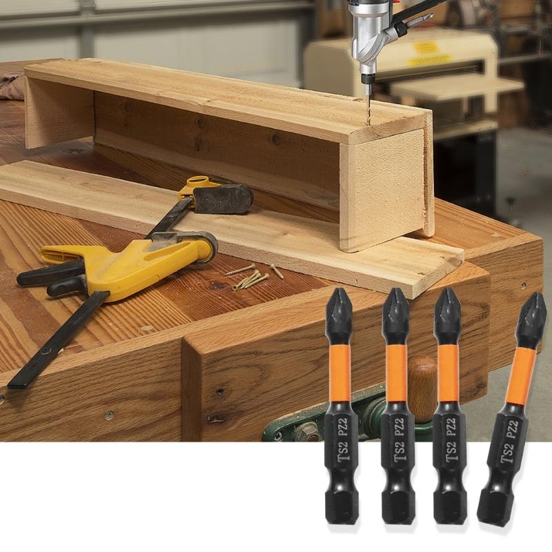 10Pcs Impact Antislip Screwdriver Bits 1/4inch Hex Shank Magnetic Tips Crossing Screwdriver Bits Set Impact Bit