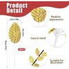 200 Piece Golden Artificial Leaves Gold Leaves with Stems Silk Leaf Crafts Leaves Faux Wired Single Leaf for Flower Bouquet Wreaths DIY Wedding Party
