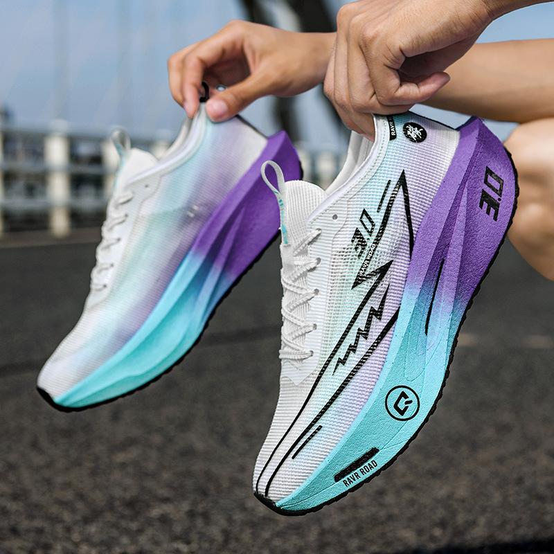 Summer New Hollow Breathable Lightweight Casual Sports Shoes Really Explosive Soft-soled Carbon Board Cushioning Rebound Fitness Running Shoes