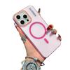 Soft sand magnetic suction is suitable for iPhone17 Pro semi-transparent mobile phone case, Apple 16 all-inclusive anti-drop 15 ultra-thin protective