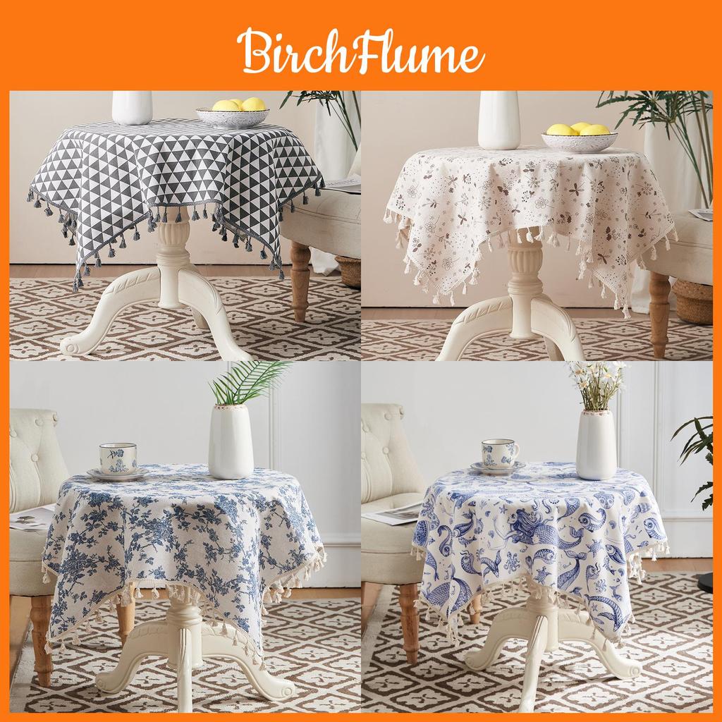 Nordic Floral Tablecloth With Cotton Polyester Blend For Home Dining And Decor