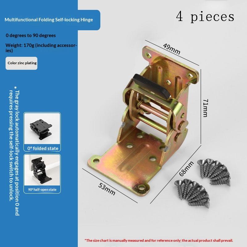 1/4Pcs Connecting Hinges 180 And 90-degree Self-locking Folding Hinges For Table Legs Hardware Accessories