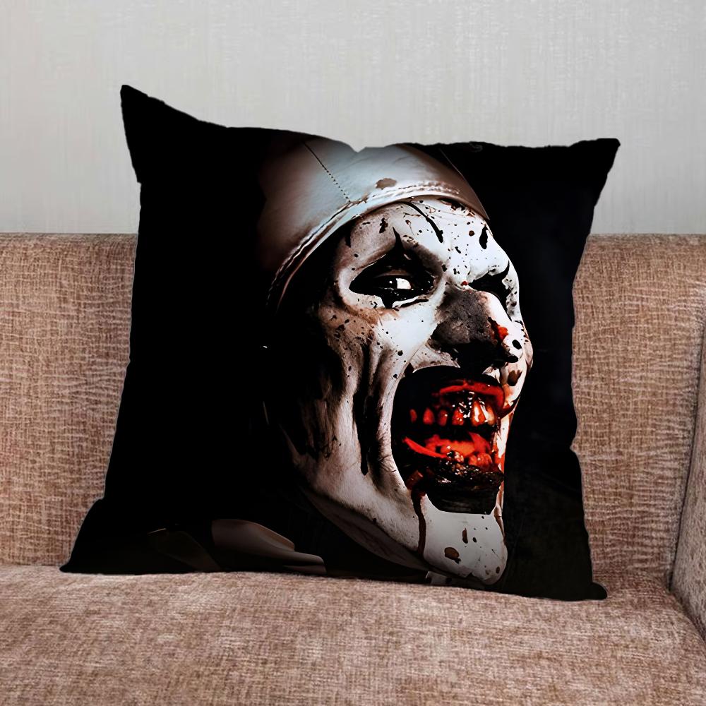 Art the Clown T-Terrifiers Pillow Case For Home Bedroom Car Office Decoration Living Room Sofa Cushion Cover Suitable