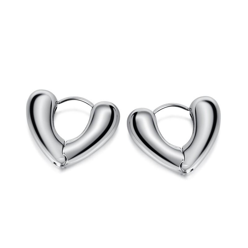 

OPK Jewelry Wholesale European American Fashion Simple Love Stainless Steel Earrings Trendy Ins Cold Wind Peach Heart Women