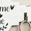Key Hook Widened Back Plate Wooden Wall Rack Rustic Style Organizer for Entryway Kitchen