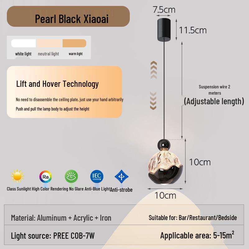 Italian Luxury Adjustable Pendant Light with Hand Sweep Sensor for Bedroom