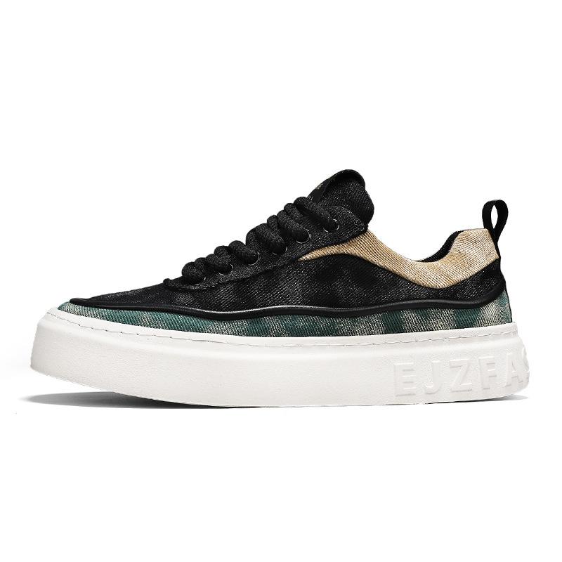 Breathable Versatile Canvas Shoes Men Soft Light Flat Tide Footwear Lace-up Casual Shoes Korean Low-top Board Shoes Sneakers