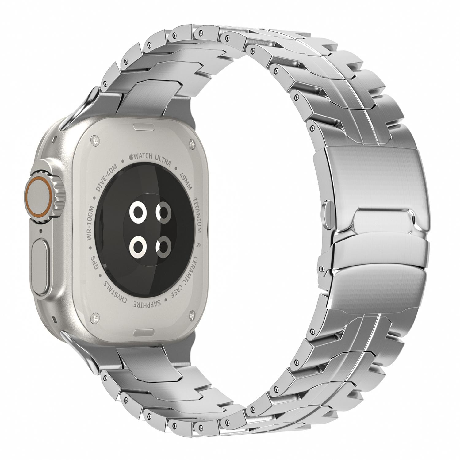 

For Apple Watch Series 10 42mm/9 8 7 41mm/SE (2023) SE (2022) SE 6 5 4 40mm/3 2 1 38mm Titanium Watch Band Silver