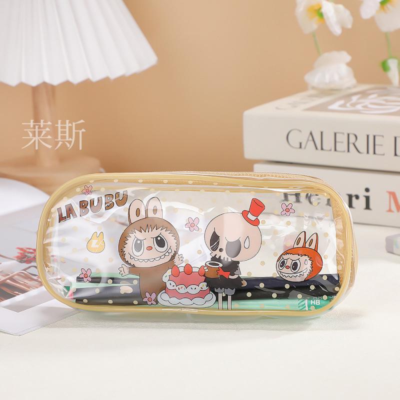 Cartoon Three-dimensional Pencil Case, Student High-value Large-capacity Stationery Storage Bag, Transparent Wind Pencil Case