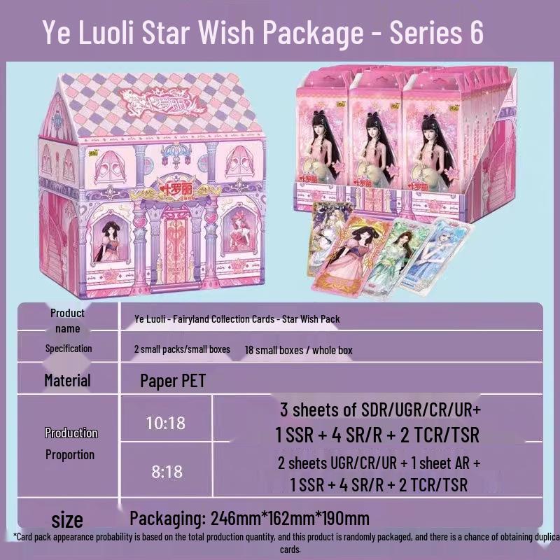 Ye Luoli Princess Card Game: Authentic 6th Series Collection Set – Includes 18 Albums & 5 Wish Packs
