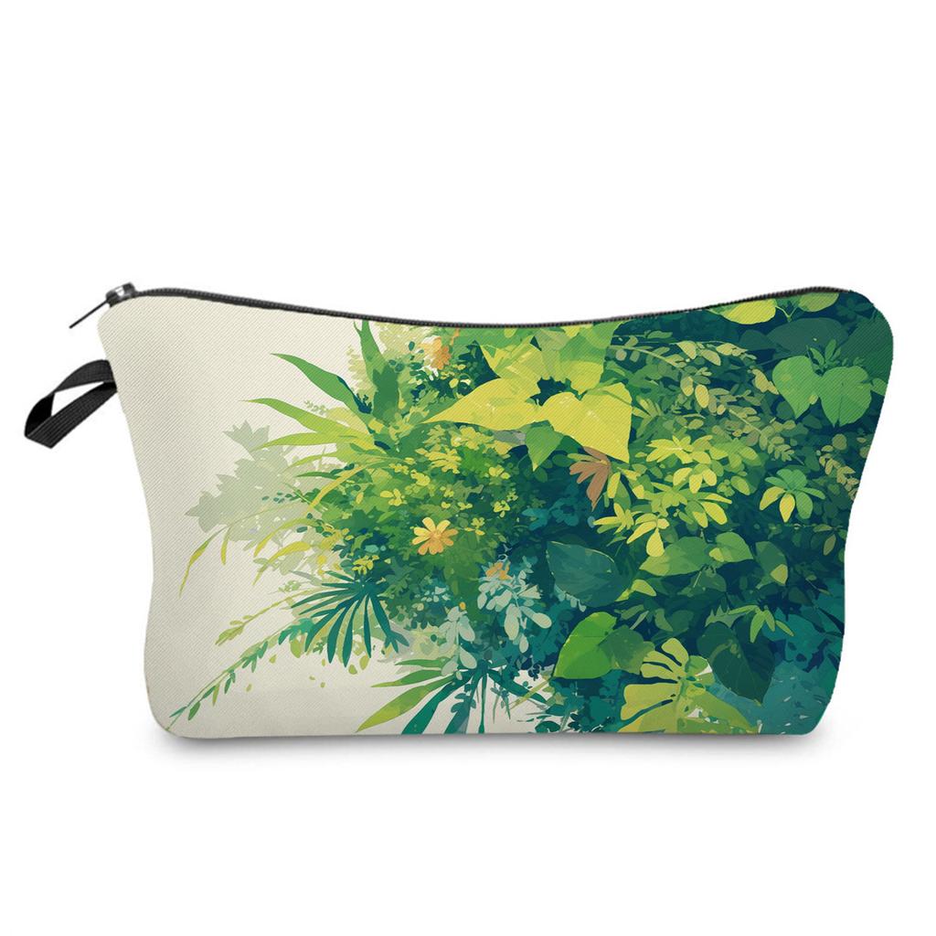Women Plant Print Cosmetic Bag Toiletries Organize Travel Storage Case 6845