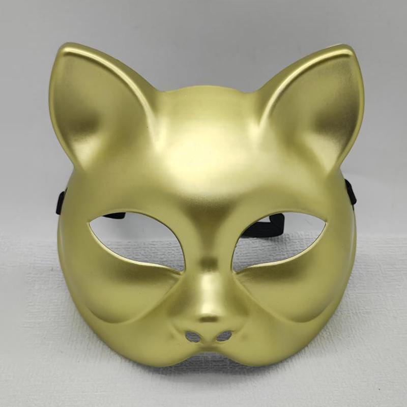 Halloween Kostium Kot Maska Kobiety Mężczyźni Festiwal Karnawał Masquerade Przebieranki Zwierzę Impreza Pół Twarzy Maska Coaplay Rekwizyty