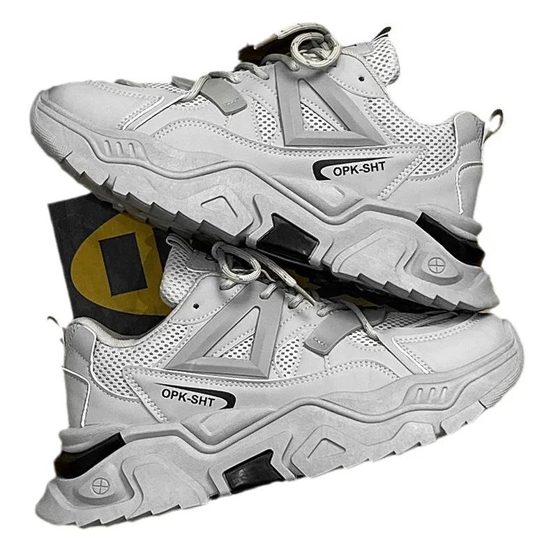 Fashion Men's Breathable Thick Soled Casual Mesh Sneakers Outdoor Running Shoes Summer New Tennis Men Soft Soles Comfort Male Sneakers