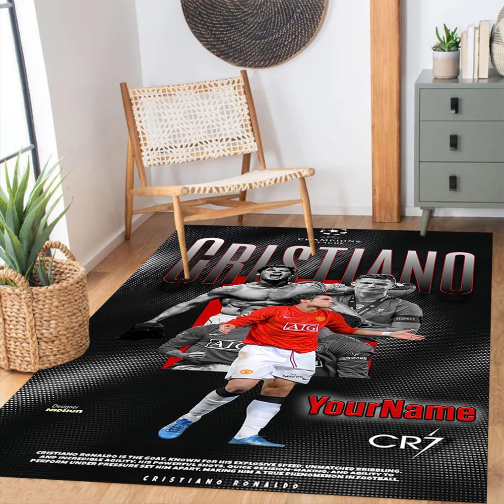 Cristiano Ronaldo 18 Customized Name Floor Mat Perfect for Dormitory Game Room Entryway Outdoor Antislip Carpet Office home decor Wedding Party Gift