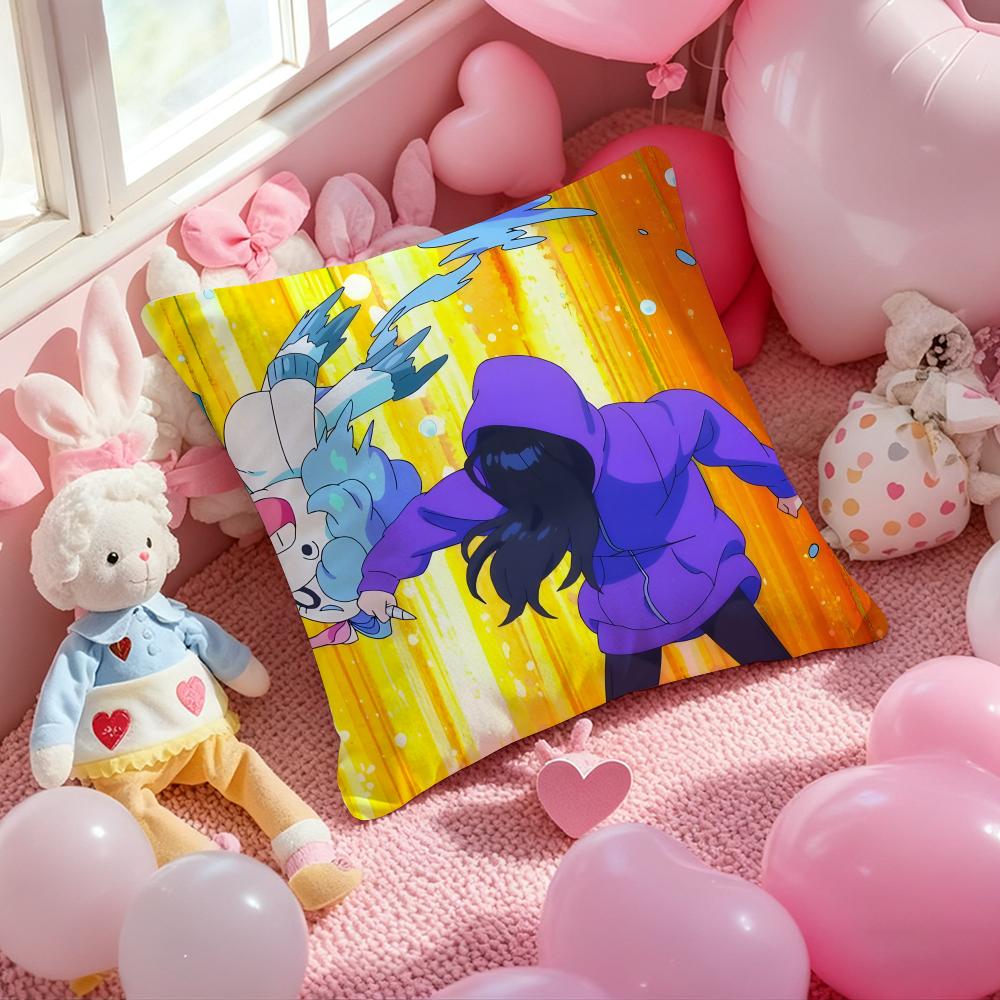 Z-ZENSHU Anime Cushion Cover Pattern Printed Pillowcase for Living Room Sofa Cushion Cover & Bedroom Decor