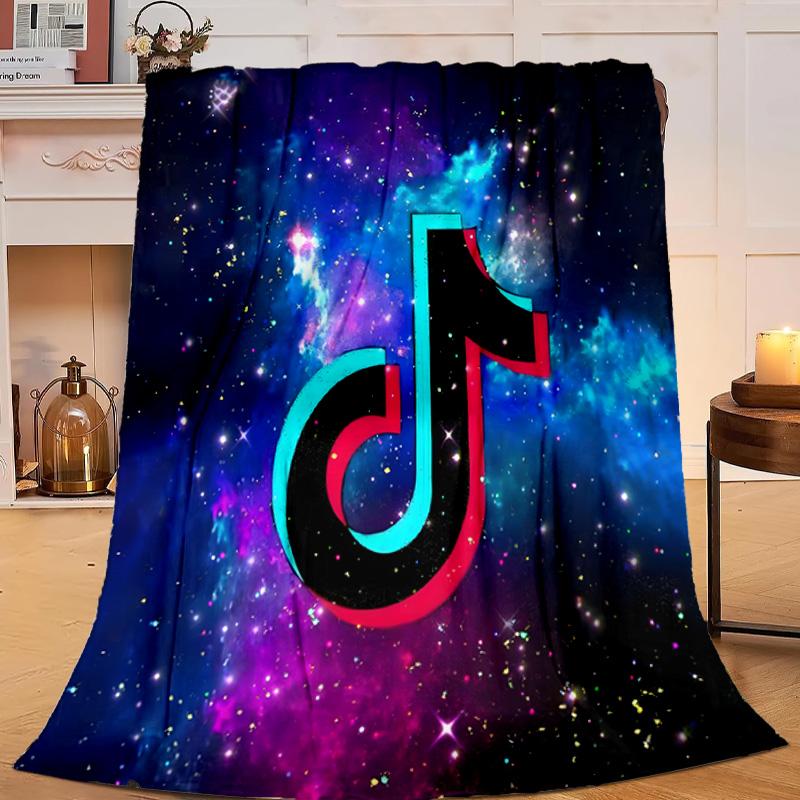 1 Adet Neon Müzik Notalı Flanel Battaniye Hediye, Hem Kadın Hem Erkek İçin Uygun, Yumuşak, Yataklar ve Kanepe İçin İdeal, Doğum Günü veya Noel Hediyesi