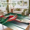 Crystal Velvet Square Rug Custom NameCristiano Ronaldo Pattern Non Slip Home Floor Decor Rug