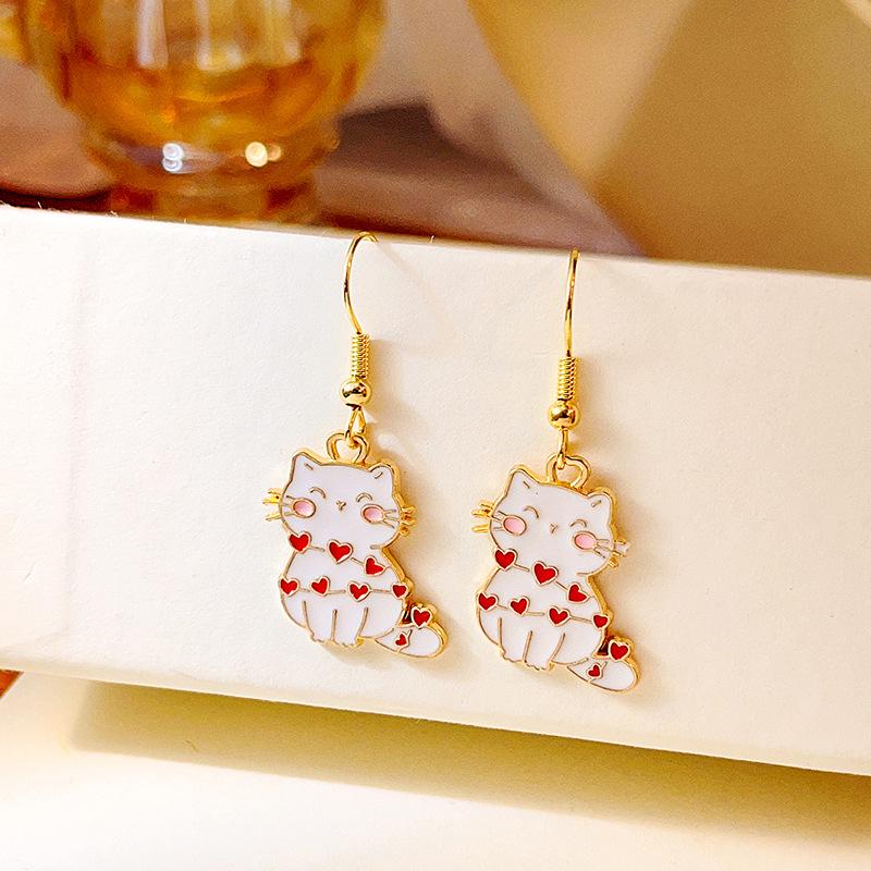 

Fashion Cute Fox Koi Cat Rabbit Earrings for Women Girls Sweet Cartoon Enamel Painted Animal Earrings Jewelry Gift