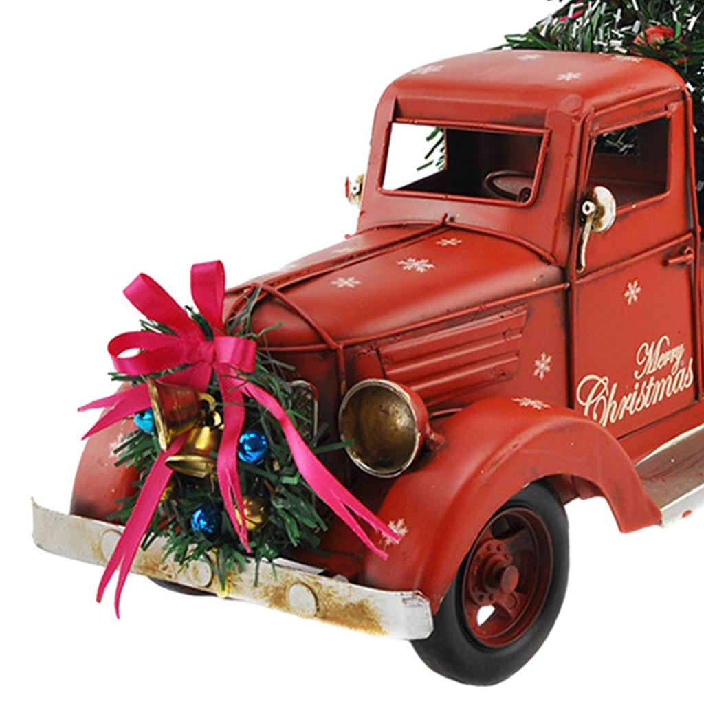 Christmas Retro Truck Décor with Christmas Tree, Farmhouse Pickup Truck for