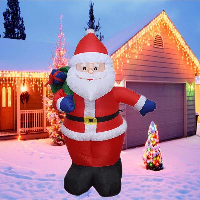 1.2m Santa Claus Inflatable Backpack Light Decoration Prop - Festive Scene Humor European Santa Claus