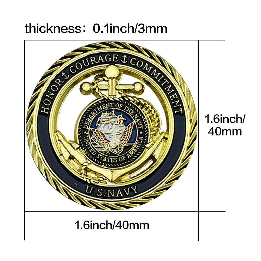 US Military Gold Coin Commemorative Coin Faith Commemorative Hollow Medal Gold Plated Badge Collection Gift Business Gift