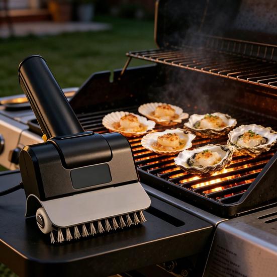 Spazzola Elettrica per Griglia Testa in Acciaio Inossidabile Pulitore Elettrico Senza Fili Ricaricabile Pulizia Profonda Strumenti per Griglia BBQ