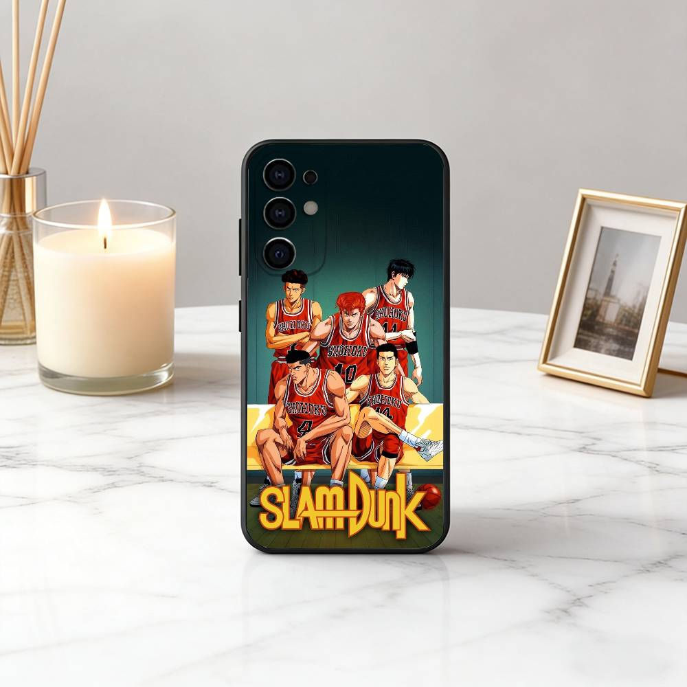Cute Boys S-Slam-s D-Dunk Phone Case Black Silicone Soft For Samsung S25,S24,S21,S22,S23,S30,Ultra,S20,Plus,Fe,Lite
