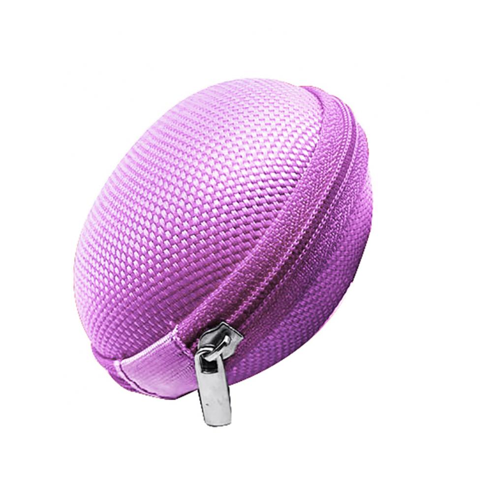 Round Earphone Storage Bag Composite Material Durable Zipper Design Portable Earbuds USB Cable Carrying Case Organizer Pouch