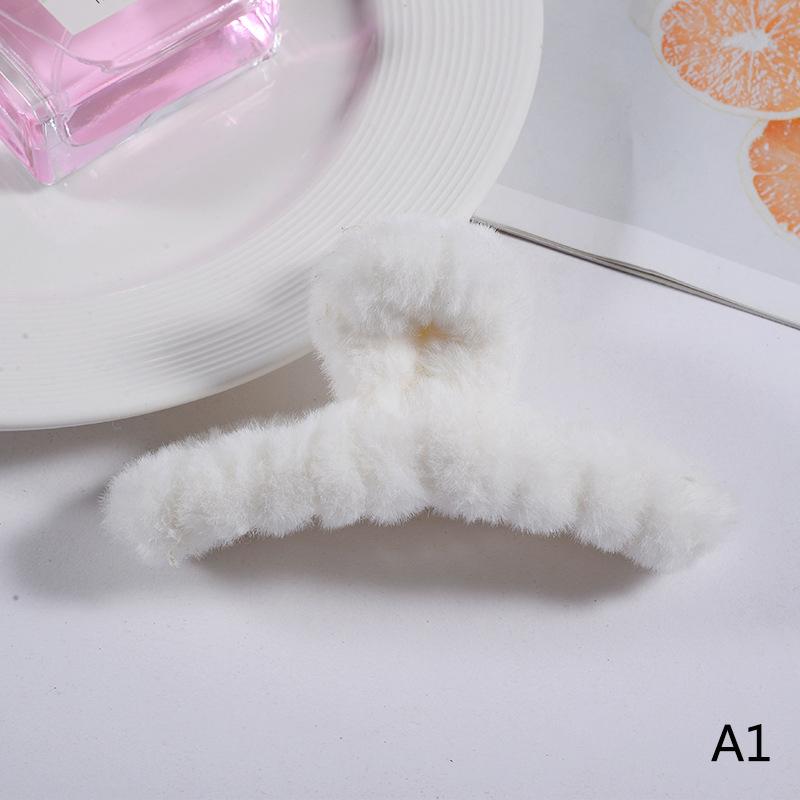 Frauen Haar Klaue Plüsch Clip Nette Koreanische Herbst Winter Solide Elegante Acryl Pelz
