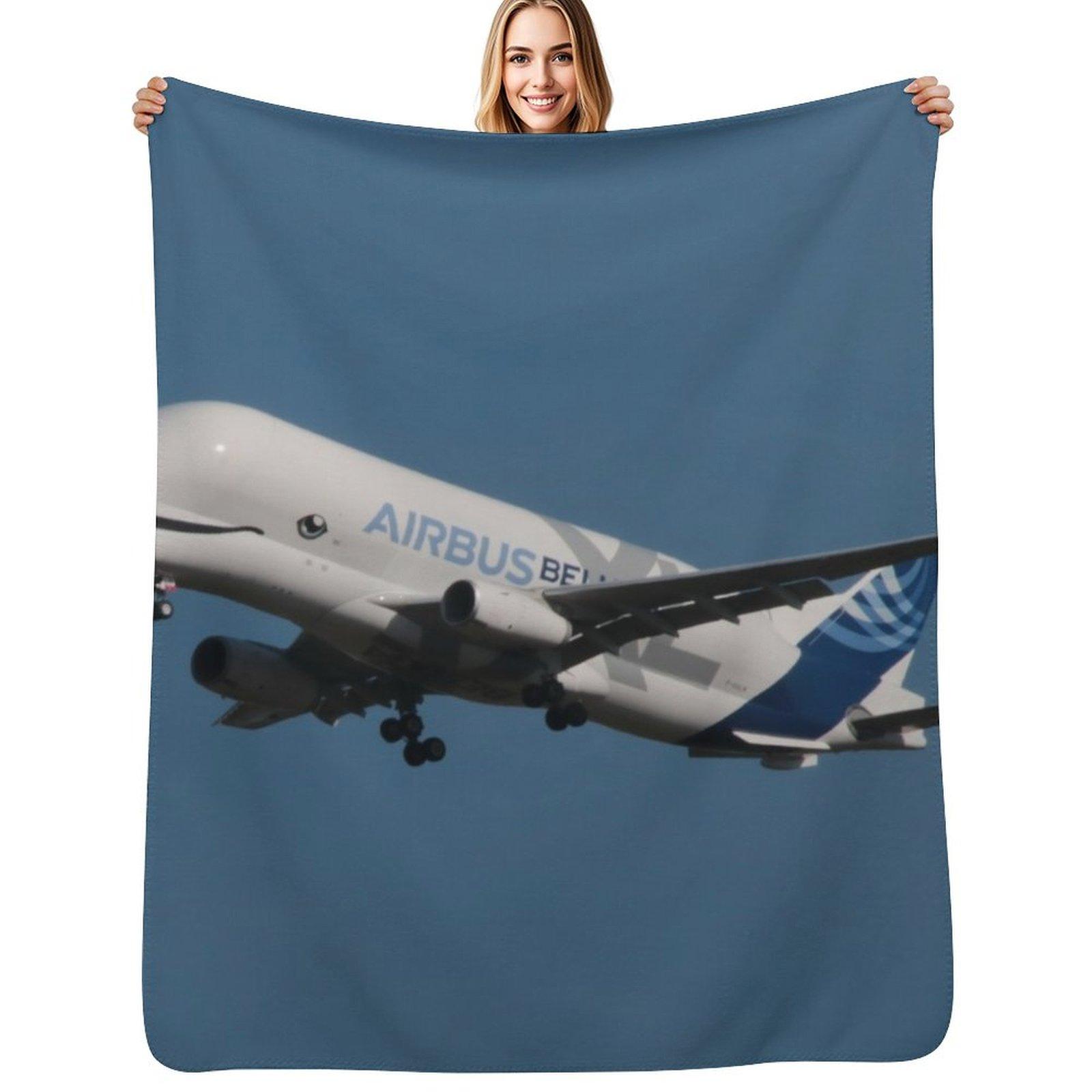 Creative Homewares Unisex White The Airbus Beluga Xl Throw Blanket Thin Soft Blanket For Summer Night Sleeping