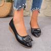 Mocasines de Confort para Conducir de Ancho Ancho para Mujer - Planos Deslizantes de Piel Suave con Tacón de Cuña Bajo, Soporte para el Arco, Zapatos Casuales para Mujeres Maduras