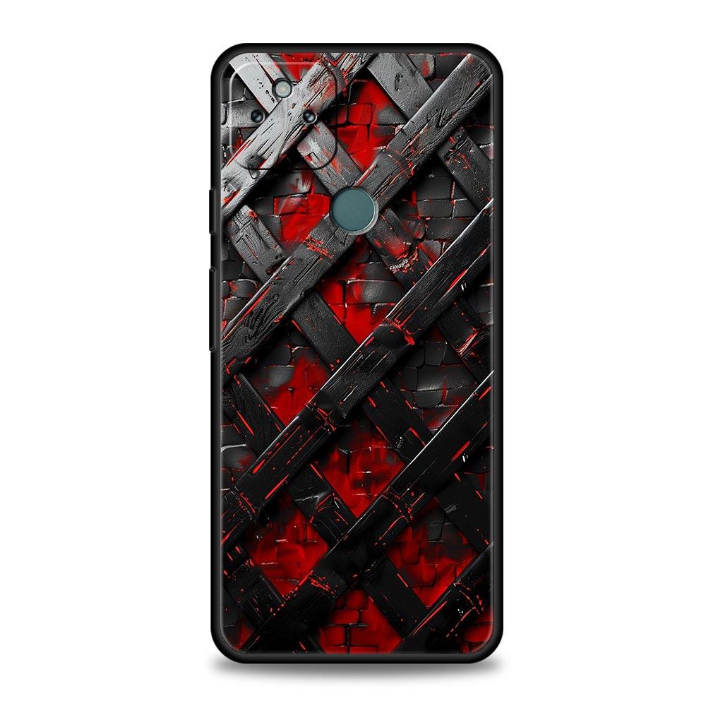 Black Red Ripple Art Phone Case Cover for Google Pixel 10 9 8 7 6 9A 8A 7A 6A Pro Shockproof Soft TPU 10 Pro XL Shell Fundas Bag